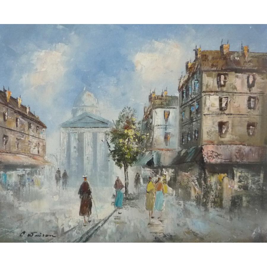 油彩画 洋画 肉筆油絵 F8号 「パリの街風景」-33- : to-553310344 