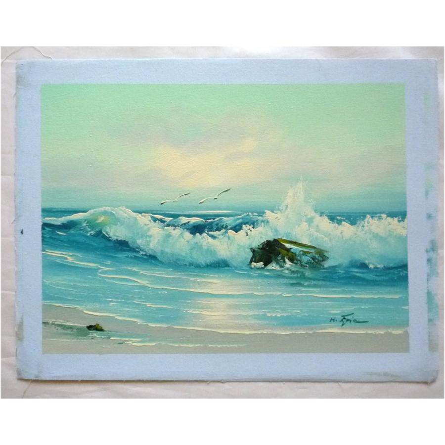 驚きの値段で 油彩画 特価 海景画 117 海 波 F4号 肉筆油絵 洋画 洋画 サイズ F4 Www We Job Com