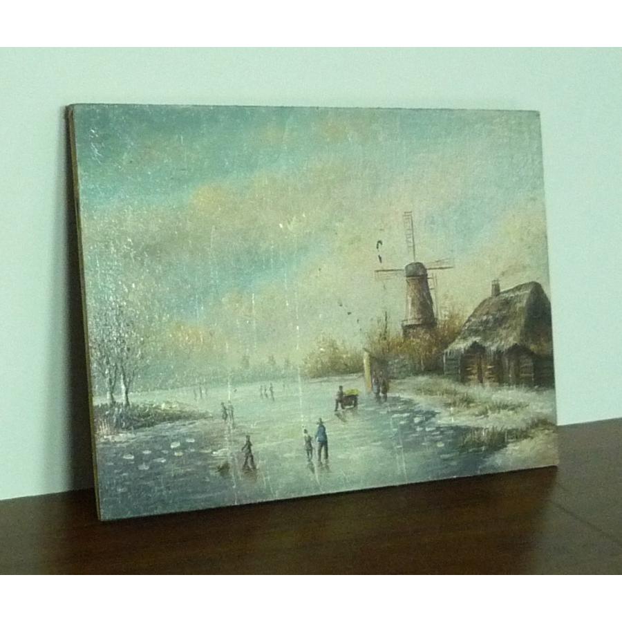 ヨーロッパ絵画 肉筆油絵 ライケルト作2 ボードサイズ18X13cm_2