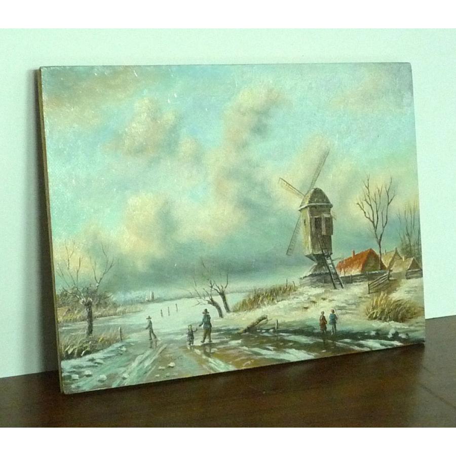 ヨーロッパ絵画 肉筆油絵 ライケルト作4 ボードサイズ18X13cm_2
