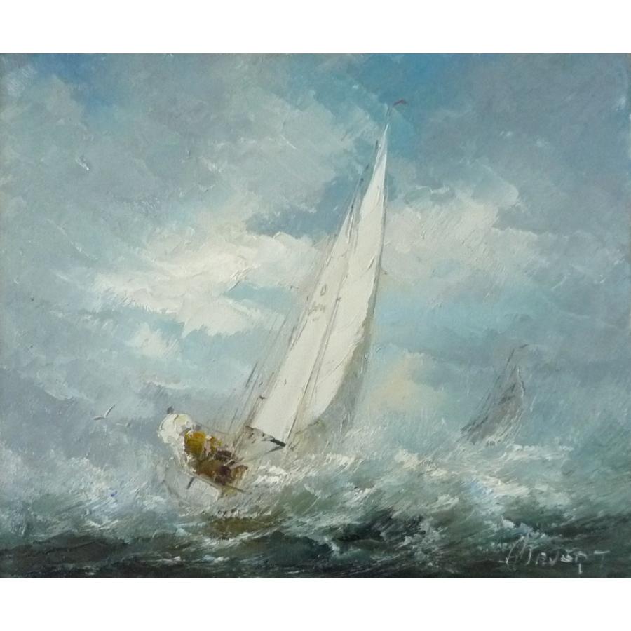 ヨーロッパ絵画 肉筆油絵 F20号 べヴォルト作 「ヨット」 Yahoo