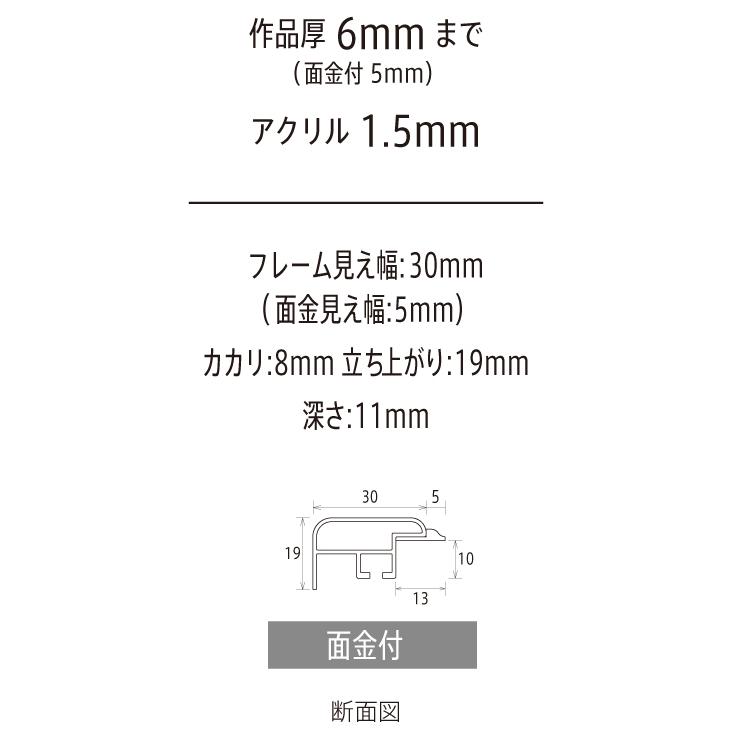 正方形の額縁 アルミフレーム CF面金付 ビター サイズ300画｜touo｜03