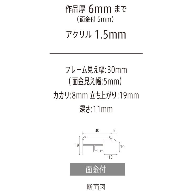 オーダーフレーム 別注額縁 デッサン用額縁 アルミフレーム CF面金付 シルバー 組寸サイズ2000｜touo｜03