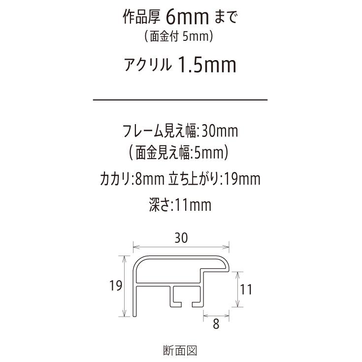 オーダーフレーム 別注額縁 デッサン用額縁 アルミフレーム CF シルバー 組寸サイズ1500｜touo｜03