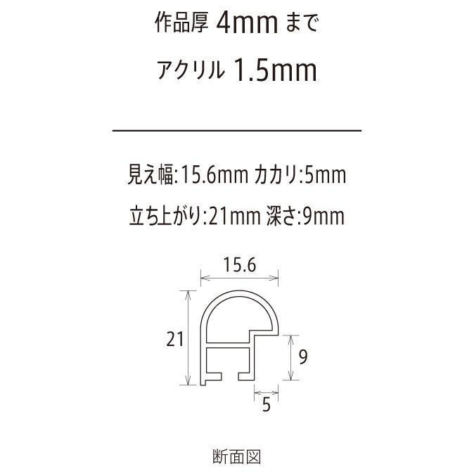 正方形の額縁 アルミフレーム IC シルバー サイズ900画｜touo｜03