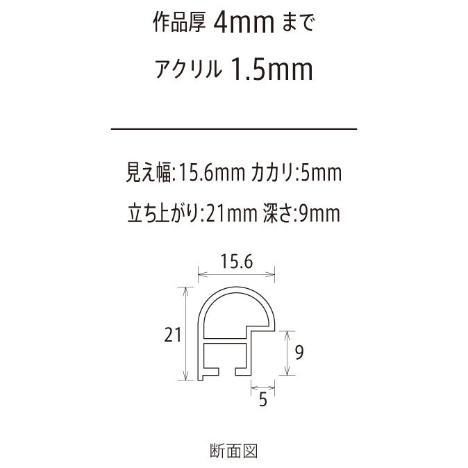 オーダーフレーム 別注額縁 デッサン用額縁 アルミフレーム IC シルバー 組寸サイズ1800｜touo｜03