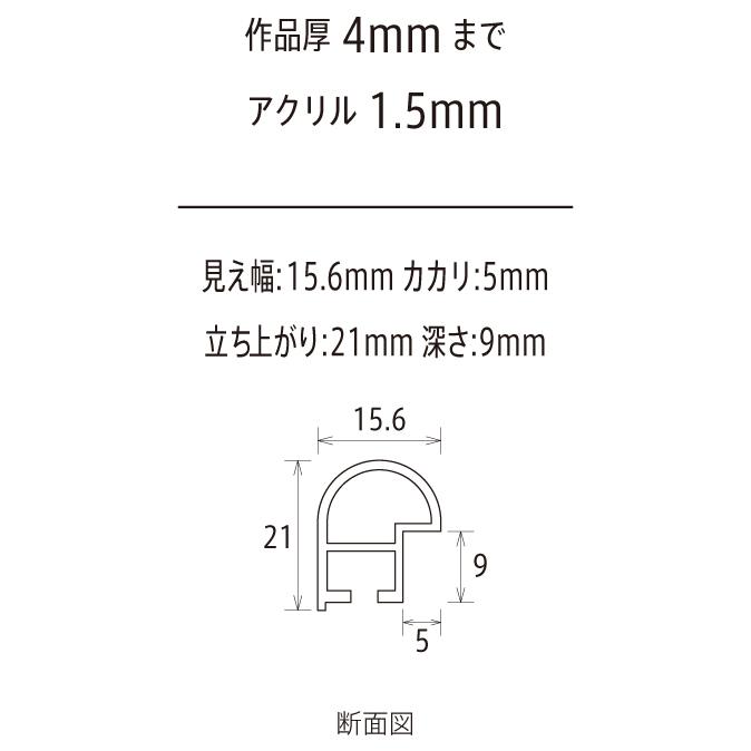 デッサン用額縁 アルミフレーム IC シルバー サイズ四ッ切の画像