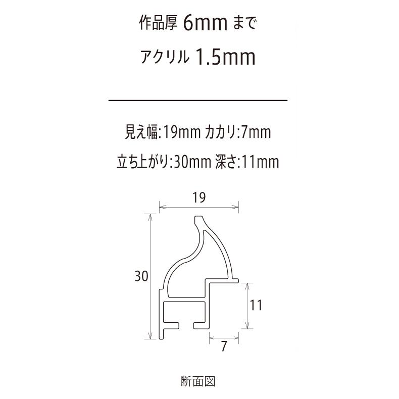 正方形の額縁 アルミフレーム クレア シルバー サイズ450画_2