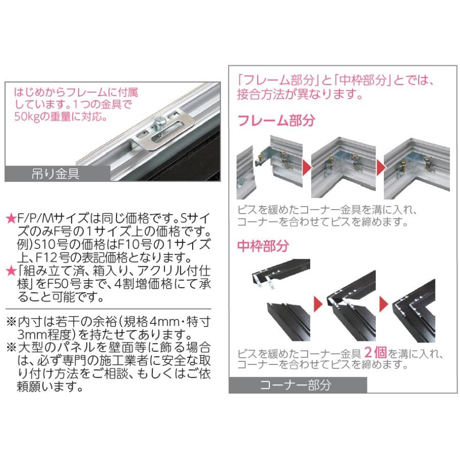 オーダーフレーム 別注額縁 油絵/油彩額縁 アルミフレーム ゼロ 組寸サイズ2700 組寸サイズ2800_5