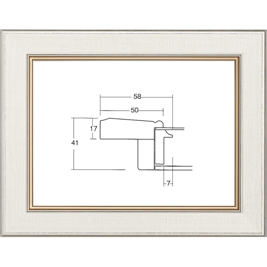 額縁　油絵/油彩額縁 UVカットアクリル付 8163 F20号 ホワイト｜touo