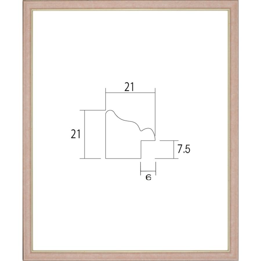 デッサン用額縁 UVカットアクリル付 8229 半切 ピンク｜touo
