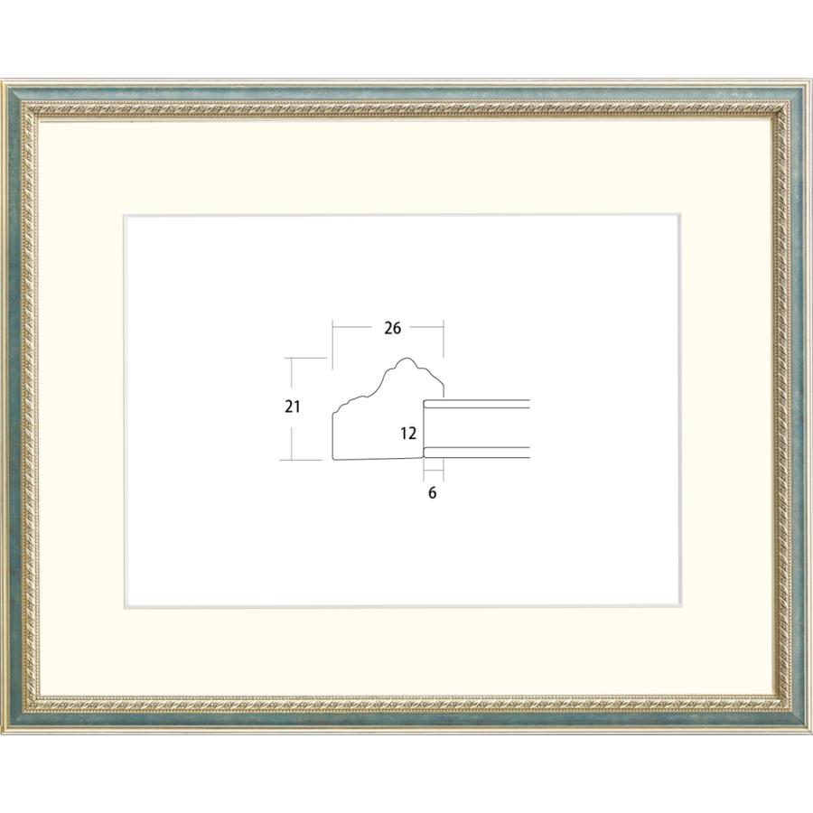 額縁　水彩用額縁 1.5mm厚UVカットアクリル付 8233  F4号 S/ブルー｜touo