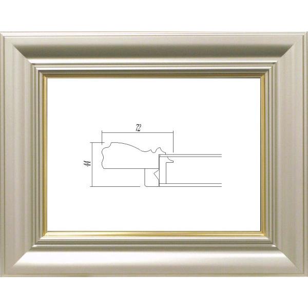 油絵/油彩額縁 樹脂製フレーム 3476 UVカットUVカットアクリル付 サイズ F10号 シャンペンゴールド 金｜touo