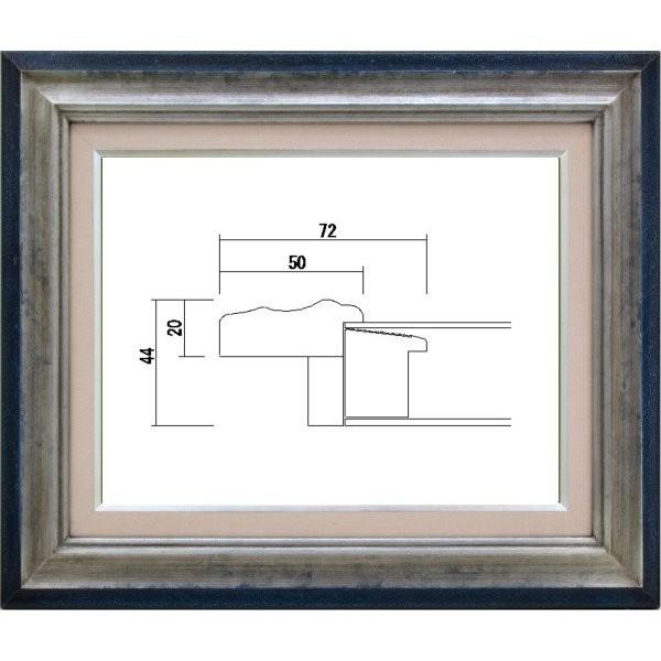 額縁　油絵/油彩額縁 木製フレーム アクリル付 7740 サイズ F12号 シルバー