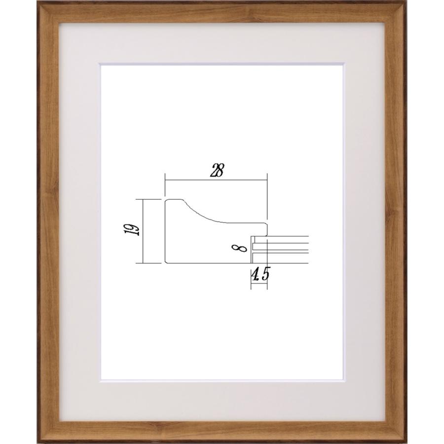 水彩用額縁 樹脂製 UVカットアクリル付 8155 サイズ F10号 オーク 金｜touo