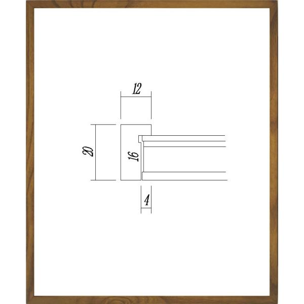 デッサン用額縁 木製フレーム UVカットアクリル付 9102 半切サイズ 茶( ブラウン )