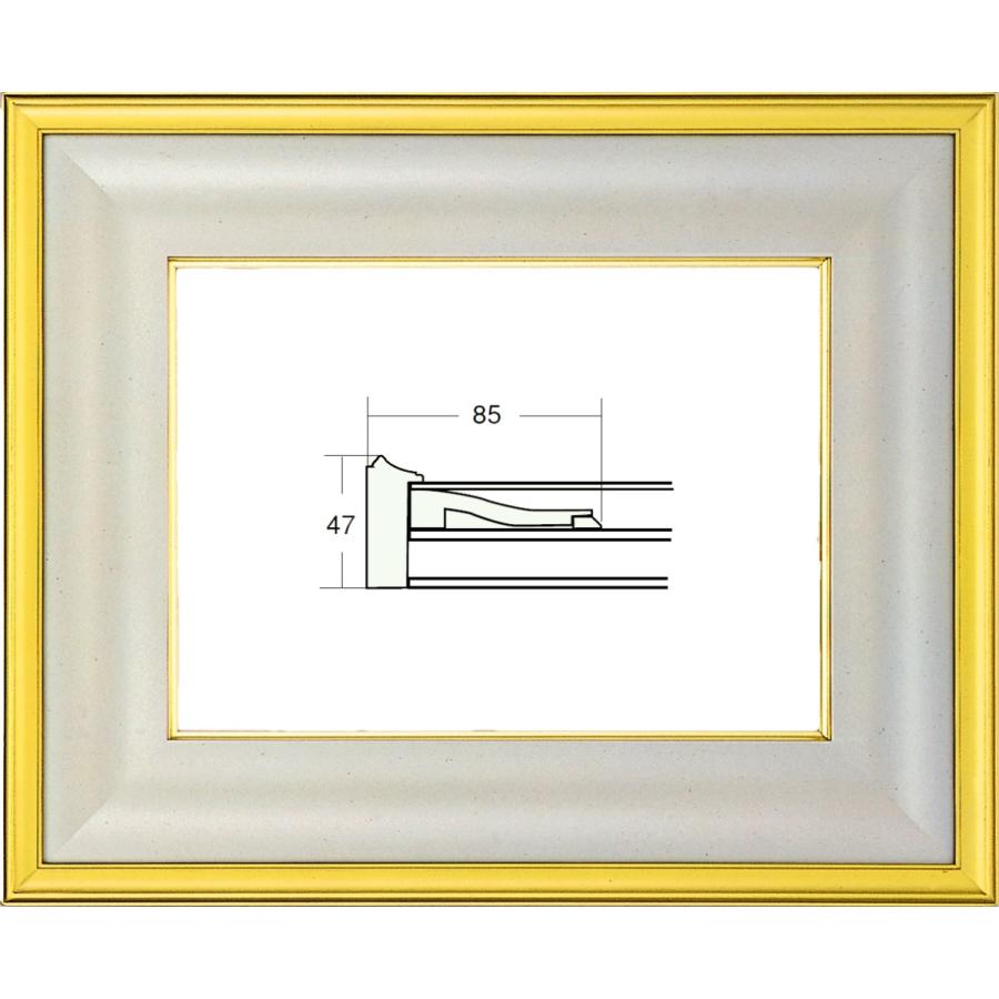 油絵/油彩額縁 木製フレーム UVカットアクリル付 3411 サイズ P20号 金泥