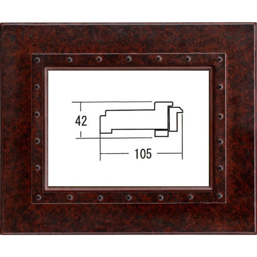 油絵/油彩額縁 木製フレーム 手作り ハンドメイド アクリル付 6246 サイズ F30号 エンジ