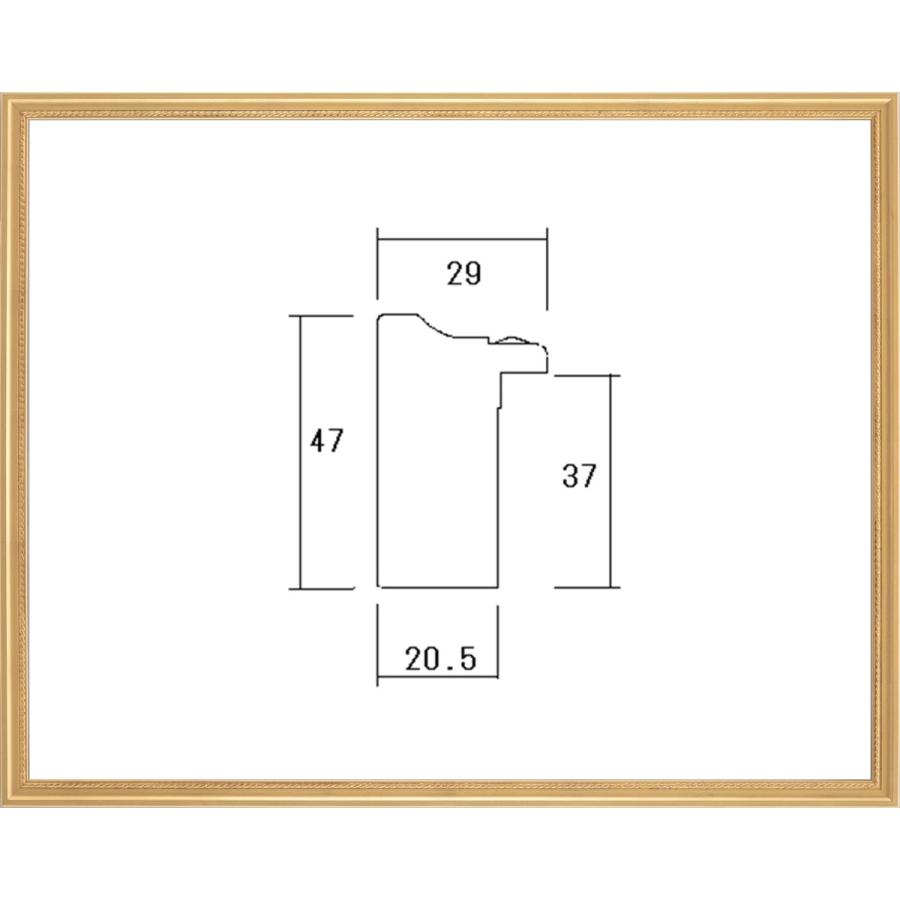 額縁 油絵/油彩額縁 出展用木製仮縁 7300 M6号 ゴールド