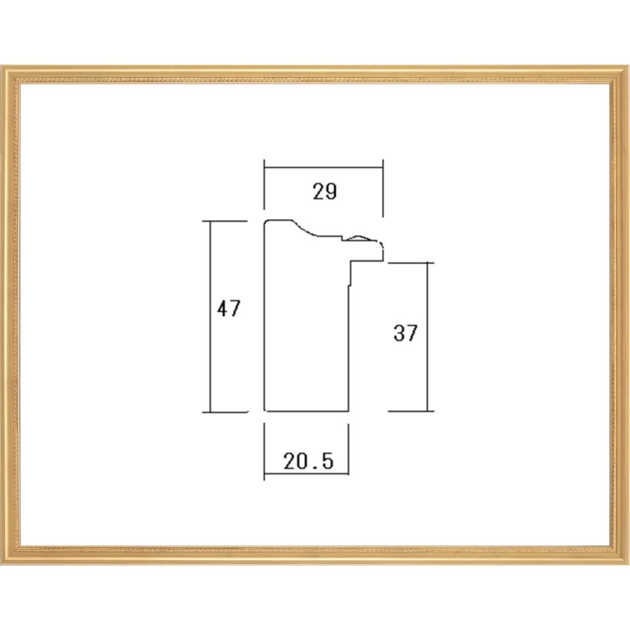 額縁　油絵/油彩額縁 出展用木製仮縁 7300 M6号 ゴールド｜touo