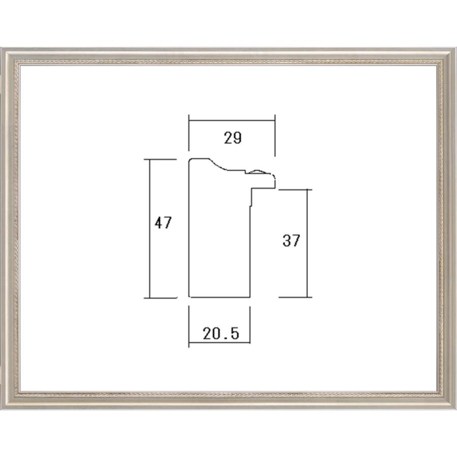 仮縁 油絵/油彩仮縁 （枠のみ ガラス、アクリルなし 裏板なし 展覧会・公募展用）木製 7300 F6号 シルバー