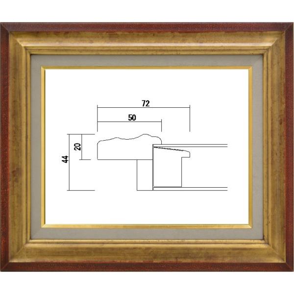 額縁　油絵/油彩額縁 木製フレーム アクリル付 7740 サイズ F12号 ゴールド