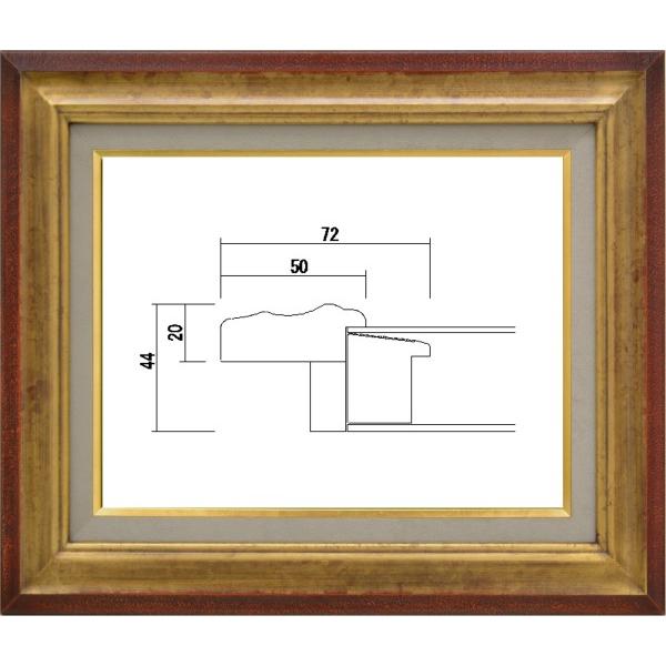 額縁　油絵/油彩額縁 木製フレーム アクリル付 7740 サイズ SM ゴールド｜touo