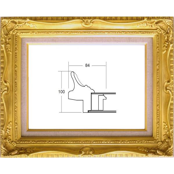 油絵用 額縁 アクリル付 7802 サイズ F20号 ゴールド 金