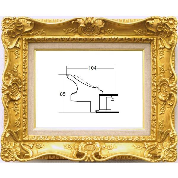 額縁　油絵/油彩額縁 成型フレーム アクリル付 7805 サイズ F6号 ゴールド 金｜touo