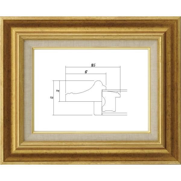 額縁　油絵/油彩額縁 UVカットアクリル付 8117 F10号 ゴールド 金