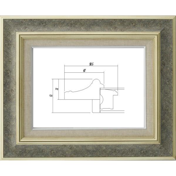 額縁　油絵/油彩額縁 UVカットアクリル付 8117 F8号 ストーングレー