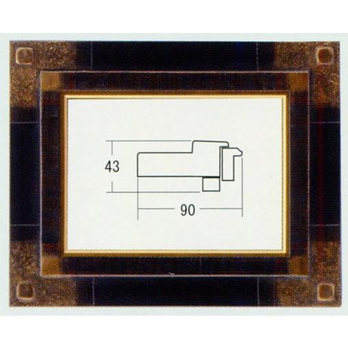 額縁　油絵/油彩額縁 木製フレーム 手作り ハンドメイド アクリル付 6247 サイズ F6号 G/ブラック｜touo