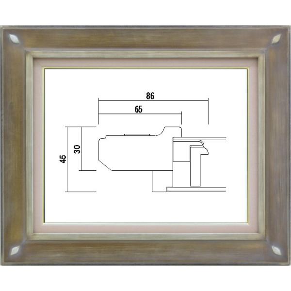 油絵/油彩額縁 樹脂製フレーム 高級額縁 フレーム アクリル付 7101 サイズ F10号 シルバー
