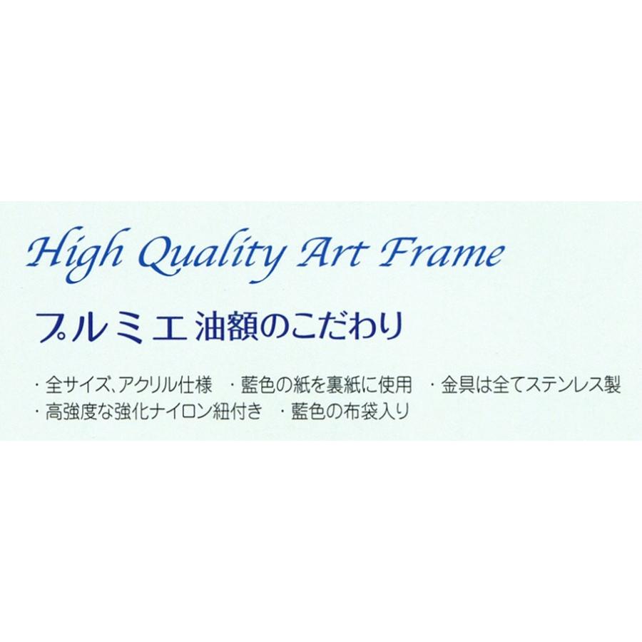 額縁　油絵/油彩額縁 木製フレーム 高級額縁 アクリル付 7102 サイズ F3号 シルバー_5