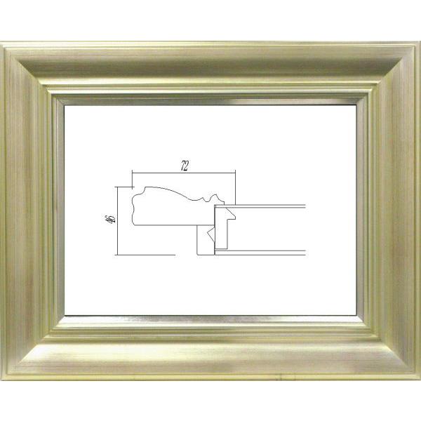 油絵/油彩額縁 樹脂製フレーム UVカットアクリル付 7714 サイズ F15号 シルバー 銀｜touo