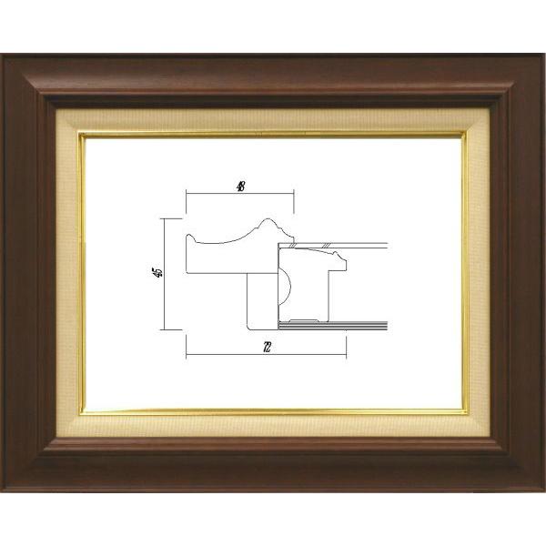 油彩額縁 油絵額縁 フレーム サイズ F15 7720 ブラウン 額縁
