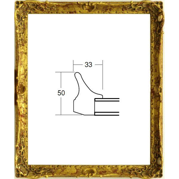 デッサン用額縁 成型フレーム アクリル仕様 8798 四ッ切 古代ゴールド
