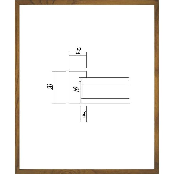 デッサン用額縁 木製フレーム UVカットアクリル付 9102 四ッ切サイズ 茶( ブラウン )｜touo