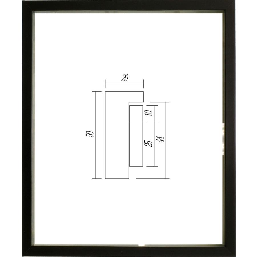 正方形の額縁 木製フレーム 9790 350角 （ 35角 ）サイズ ブラック｜touo