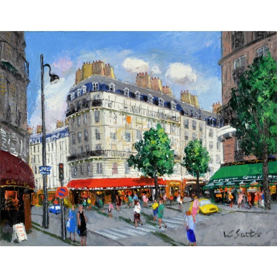 油彩画 洋画 肉筆絵画 （ 油絵額縁付きで納品対応可 ） DSC_0052 F10号サイズ 「パリの街角」 斎藤 要