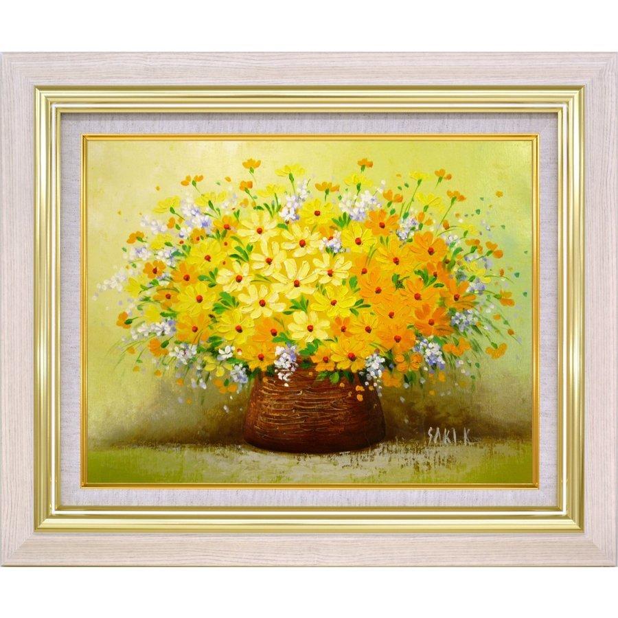 から厳選した 絵画 和之 広瀬 地中海 P3号サイズ アートフレーム付きで納品対応可 油絵額縁 壁掛け 肉筆絵画 油絵 自然 風景画