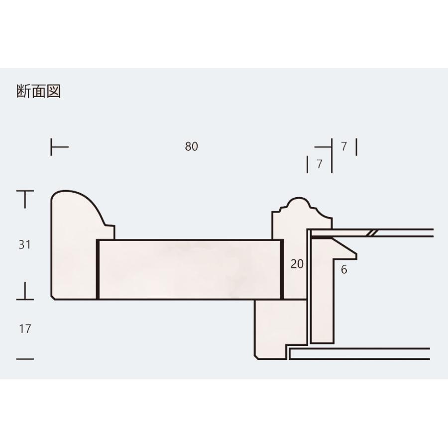 額縁 油彩額 油絵額縁 木枠付きキャンバス用の額 正方形フレーム メープルマットなし 金＋銀 アクリル サイズS3号の画像