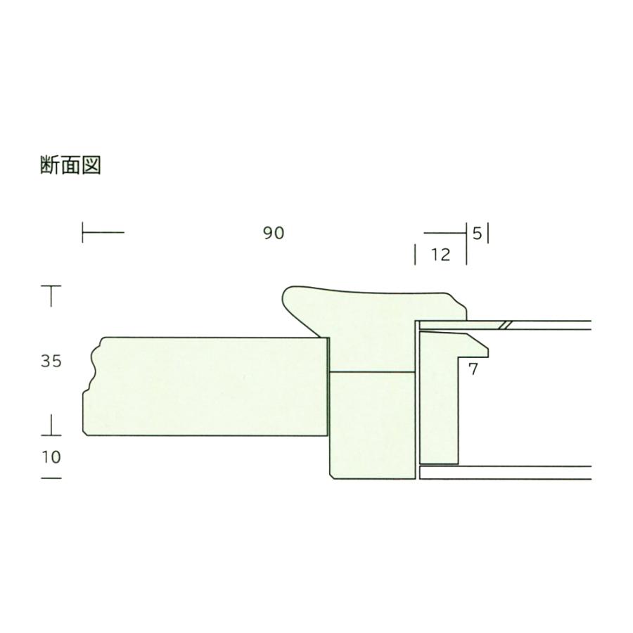 額縁 油彩額 油絵額縁 木枠付きキャンバス用の額縁 シリウスR 金＋緑 アクリル サイズSMの画像