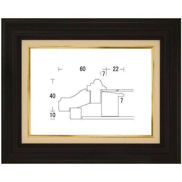 額縁 油彩額縁 油絵額縁 木製フレーム 不二型 セピア サイズP25号