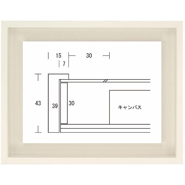 額縁 油彩額 油絵額縁 木枠付きキャンバス用の額縁 K-BOX 白 サイズF8