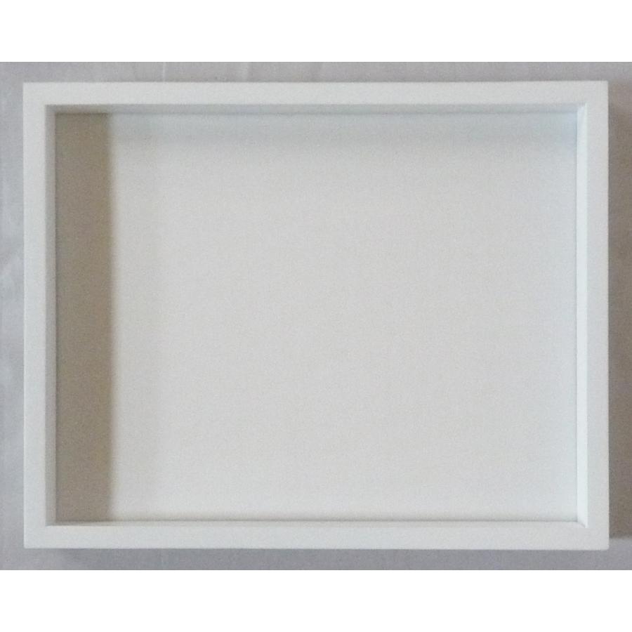 額縁 油彩額 油絵額縁 木枠付きキャンバス用の額縁 K-BOX 白 サイズF8