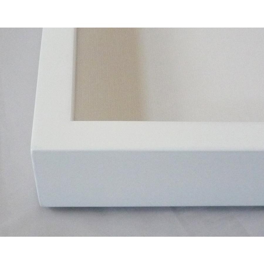 額縁 油彩額 油絵額縁 木枠付きキャンバス用の額縁 K-BOX 白 サイズF8