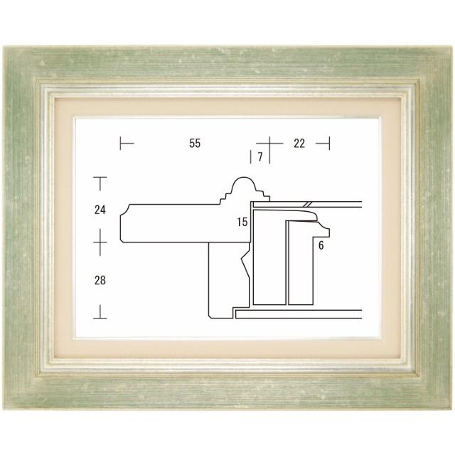 額縁 油彩額 油絵額縁 木枠付きキャンバス用の額縁 レインボー 銀 サイズF4号