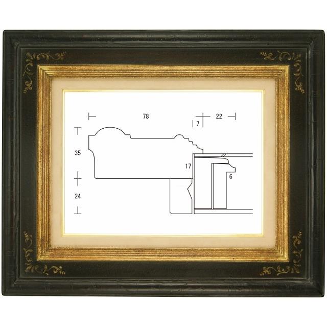 油絵/油彩額縁 木製フレーム 高級額縁 アクリル付 7100 サイズ P20号