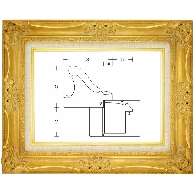 額縁 油彩額縁 油絵額縁 木製フレーム ハープ サイズM50号